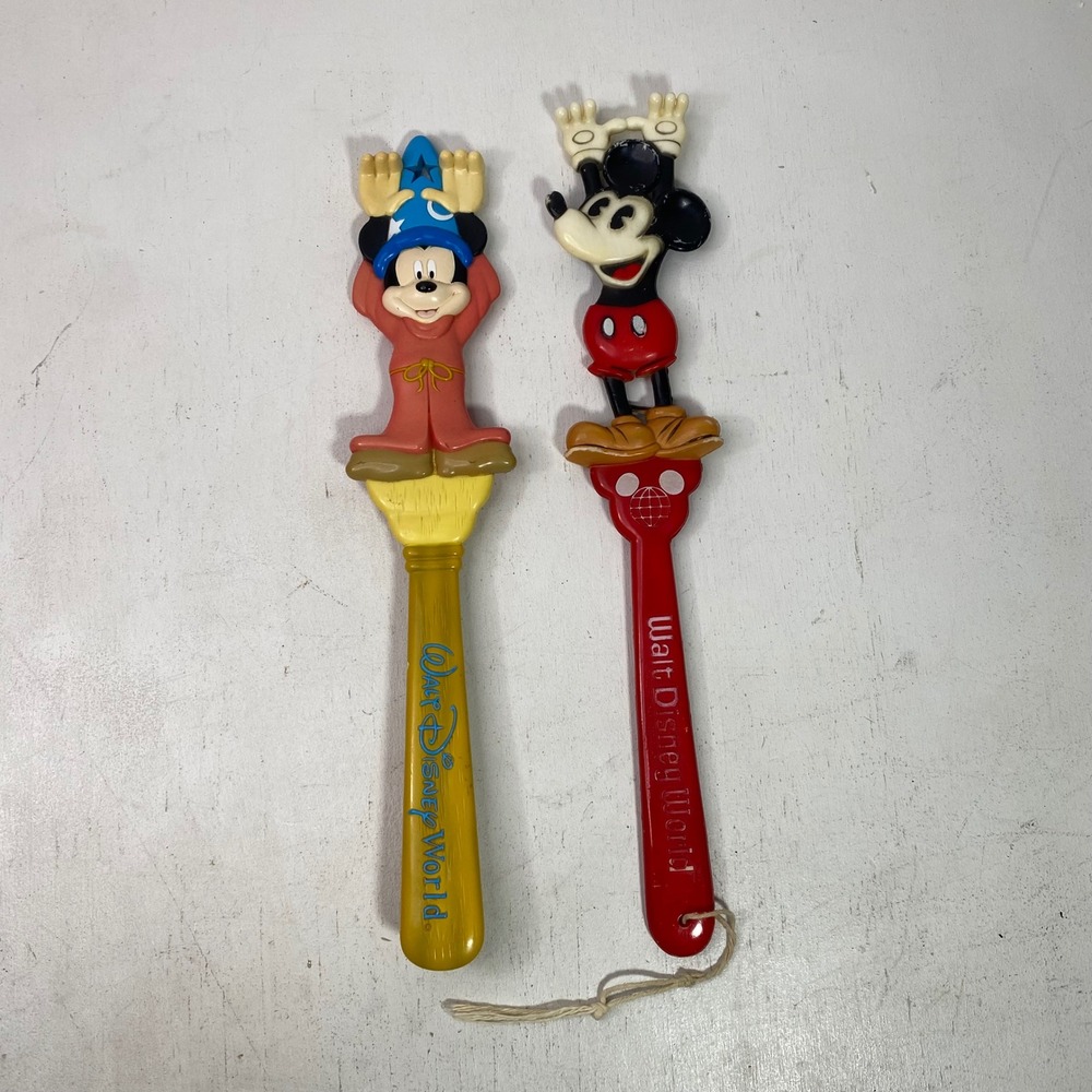 Vintage Walt Disney World Mickey Mouse Back Scratcher Set of 2 Fantasia